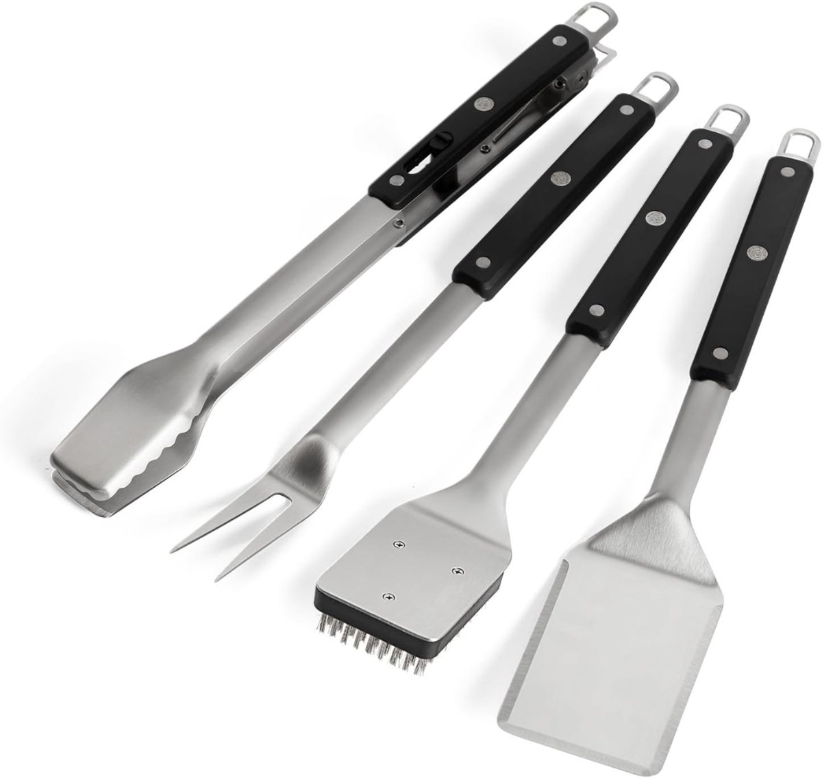 QORA® Bbq Gereedschap - Bbq Accesoires - Bbq tang - Zilver/Zwart - 10cm x 10cm x 10cm; 1 kg