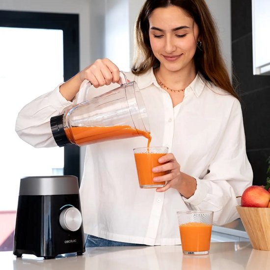 Blender - Krachtige Blender met Instelbare Snelheid - Glazen Kan - RVS Messen - Zwart/Zilver van Blender — afbeelding 4
