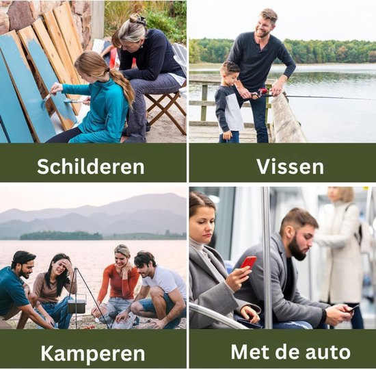 DYVNS® Voetenbank buiten - Camping Kruk - Opvouwbaar - Weerbestendig - Zwart — afbeelding 2