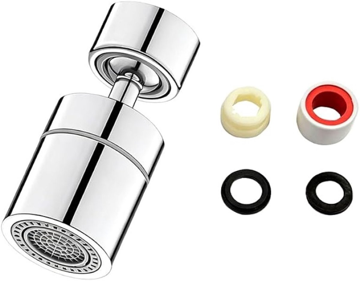 360° Draaibare Kraanbeluchter met 2 Straalstanden, RVS, voor M22/M24