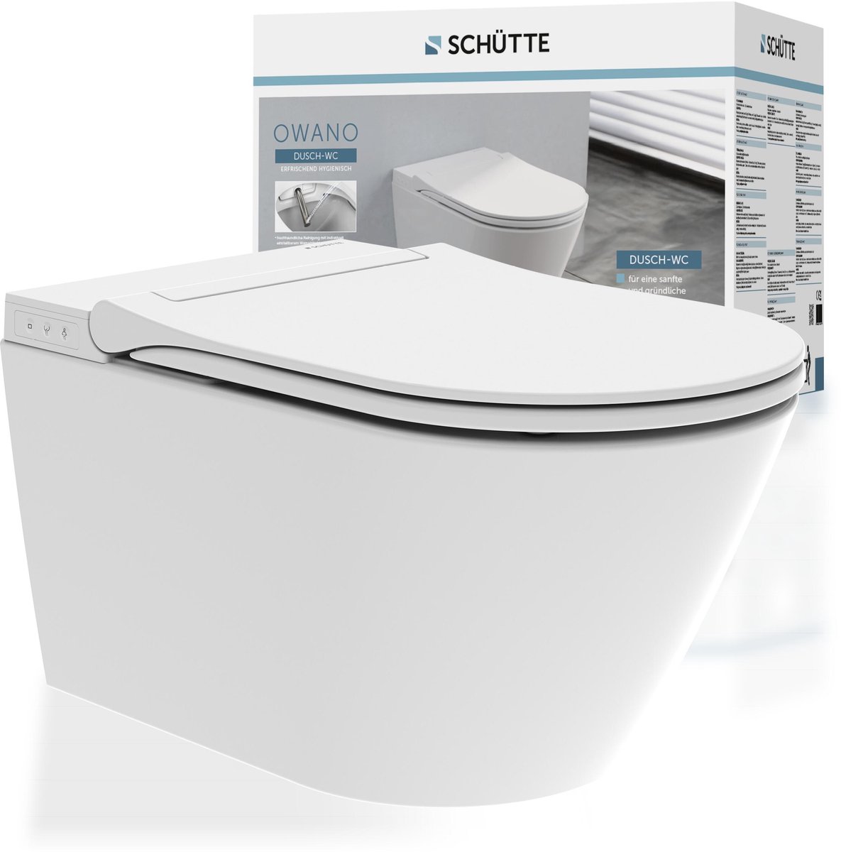 SCHÜTTE OWANO Douche WC - Wit - Basic - Randloos - Slim