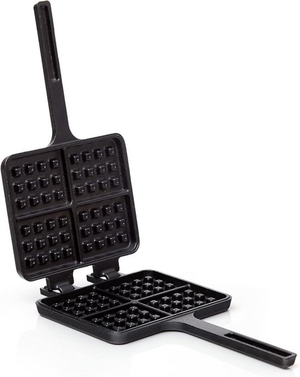 Gietijzeren Wafelvorm voor Belgische Wafels - Rustieke Wafelmaker voor Fornuis en Grill