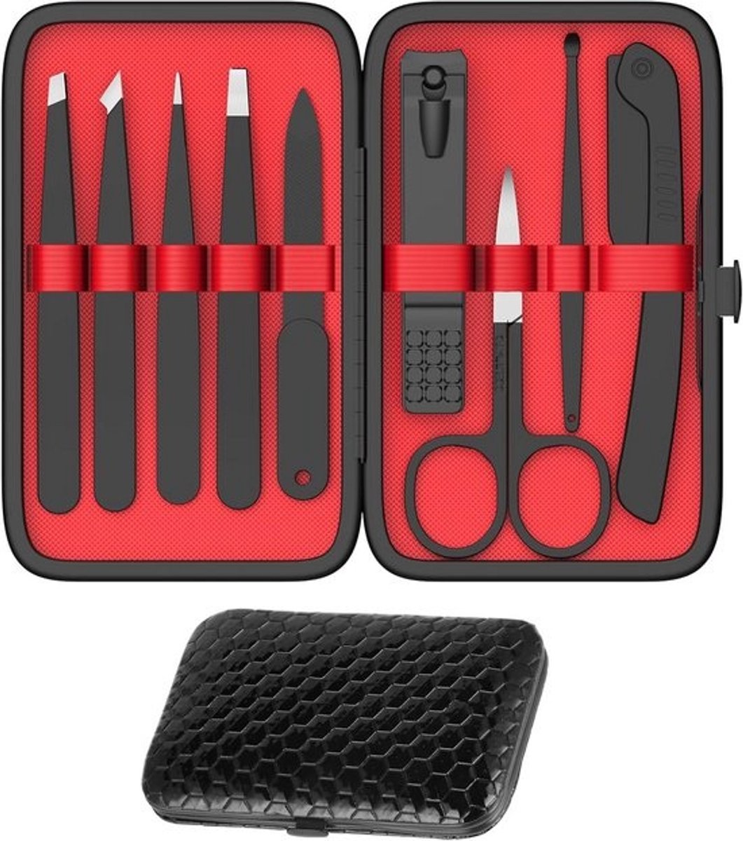 9-Delige Precisie Pincet & Nagelknipper Set - Professioneel RVS Schoonheidsgereedschap