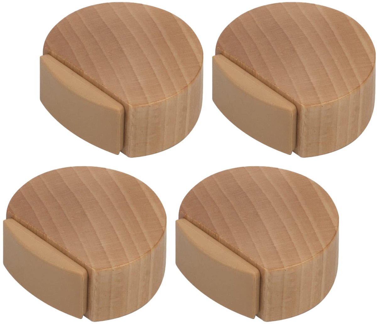 Deurstopper - Zelfklevend Hout - Voor Parketvloeren - Natuurlijk Beukenhout - 4 Stuks