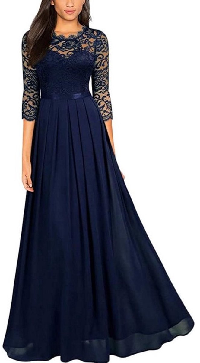 Elegante Damesjurk met Kant en Tule Rok voor Elke Gelegenheid