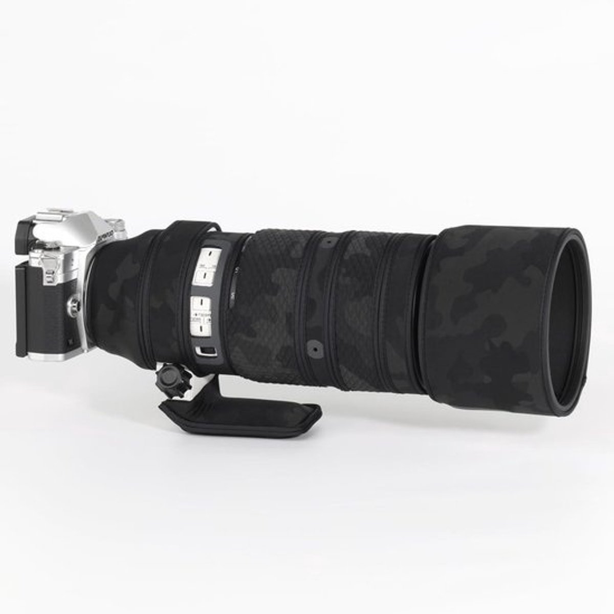 Lens Camouflage Hoes - Lens Cover Waterdicht - Natuurfotografie Bescherming - Volledige Lens Dekking - 8 secties - Schaduw Zwart