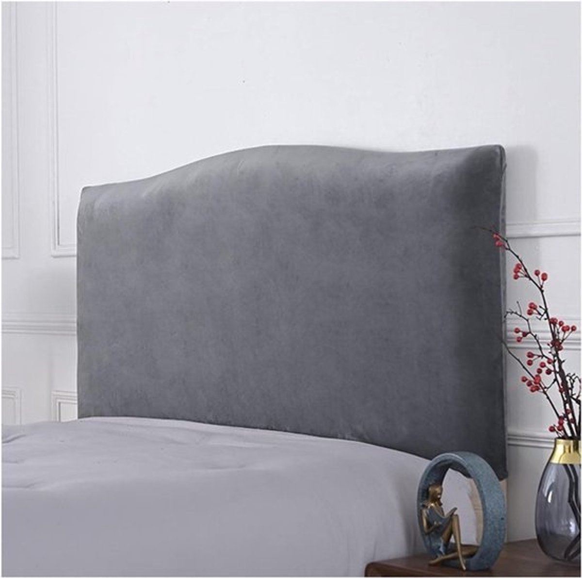 Hoofdbord Hoes - Bed Hoes - Slaapkamer Decoratie - Stof & Kras Bescherming - 200cm (190-210cm) - Antracietgrijs