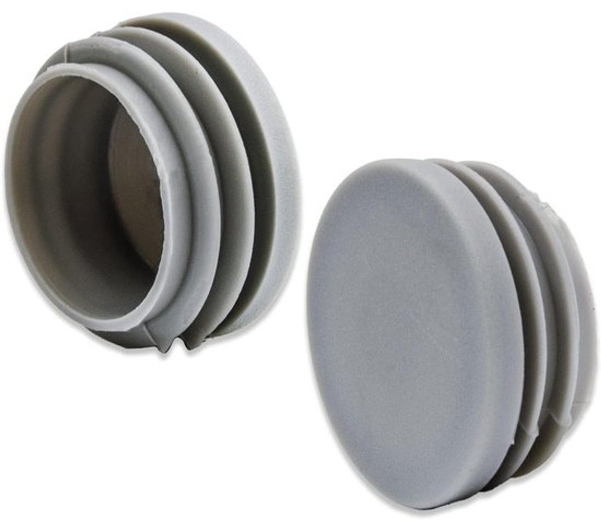 Plastic Buispluggen - Ronde Eindkappen - Meubels Beschermen - Meerdere Ribben - 25 mm - Grijs