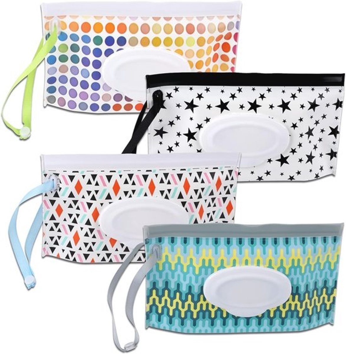 Praktische 4-Pack Babydoekjes Dispenser voor Reizen - Herbruikbare en Draagbare Nat Veeg Houder
