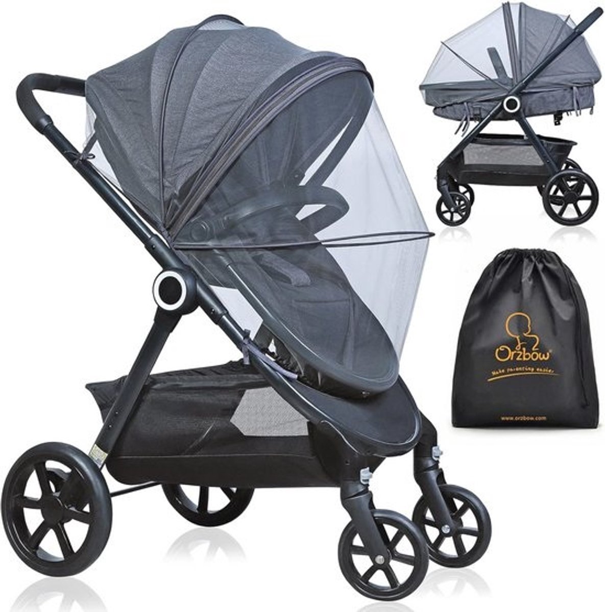 Universeel Muskietennet voor Kinderwagen - Duurzaam en Stabiel met Rits