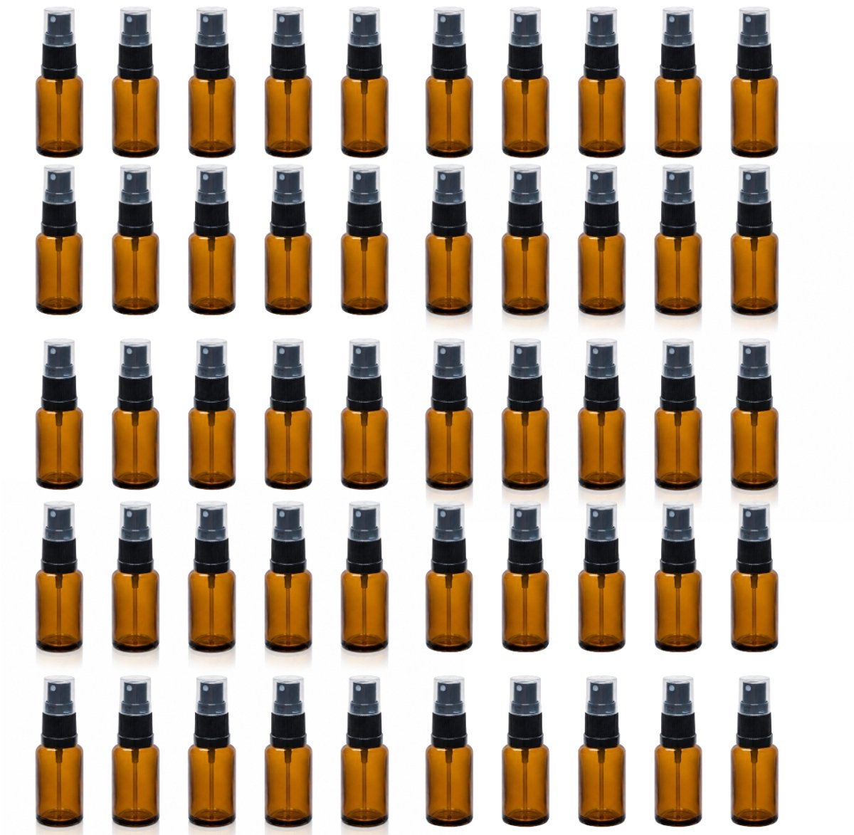 Sprayflesjes 20ml Bruin 50 stuks - Glas - Navulbaar - 50x Leeg Sprayflesje 20ml