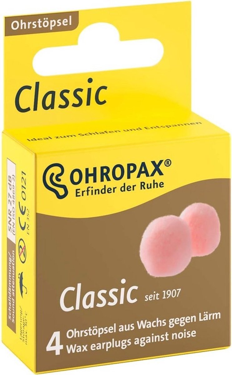 Oordopjes wax voor volwassen en kind - 4 stuks