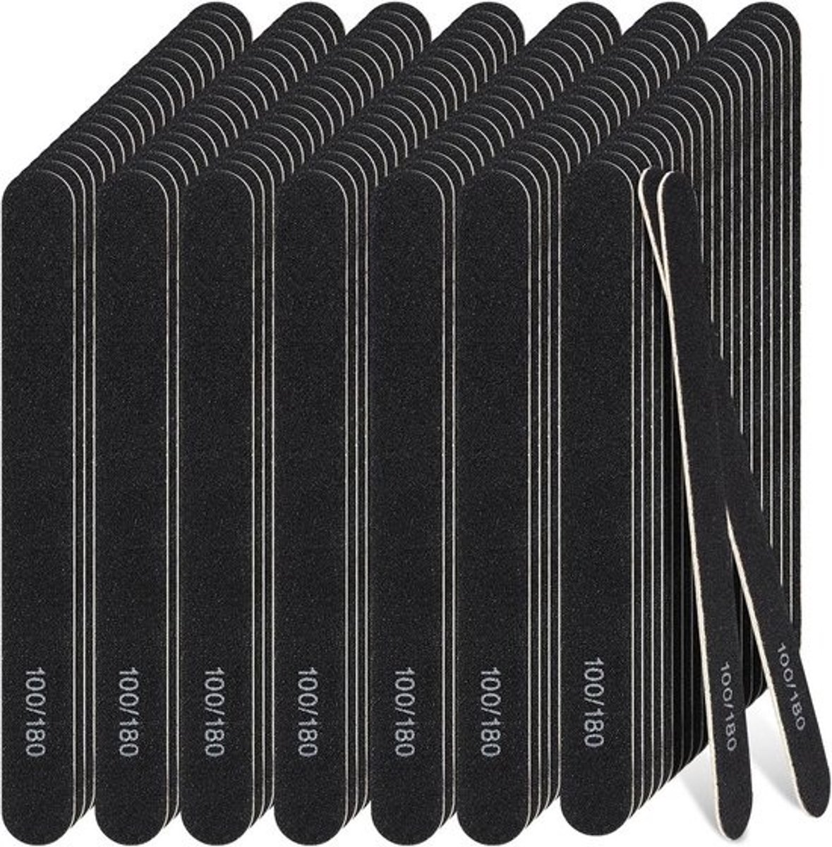 200 Stuks Dubbelzijdige Nagelvijlen 100/180 Grit - Houten Nagelborden voor Manicure & Pedicure - Herbruikbare Nagelbuffer in Bulk