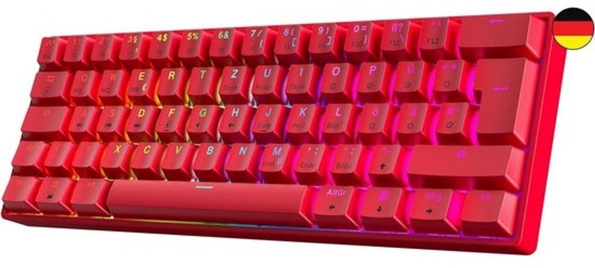 Compact 62-Toetsen Mechanisch Gaming Toetsenbord met Instelbare RGB Verlichting en Hot-Swap Optische Switches