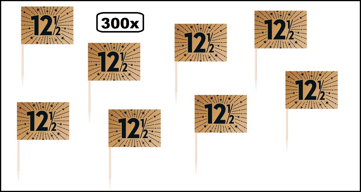 300 stuks Luxe Cocktailprikkers 12,5 koper - Vlag prikker Jubileum getrouwd thema feest koperen bruiloft cocktail prikker