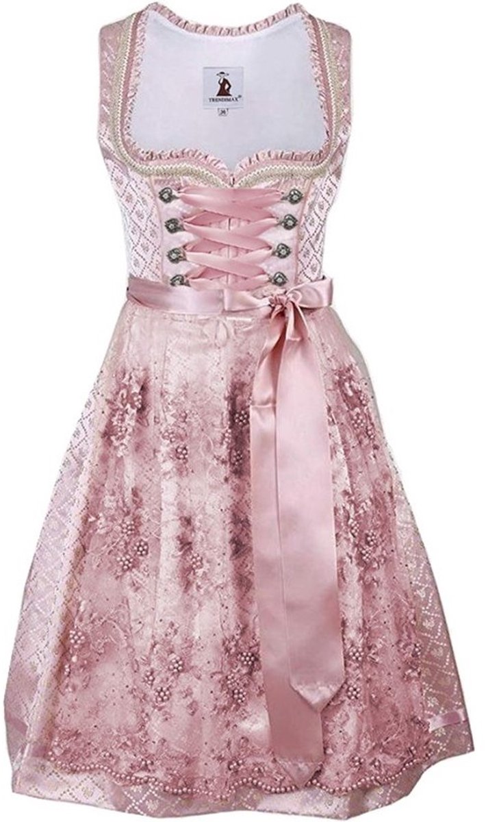 Midi Dirndl-jurk voor dames voor Oktoberfest - Maten 34-48, Roze