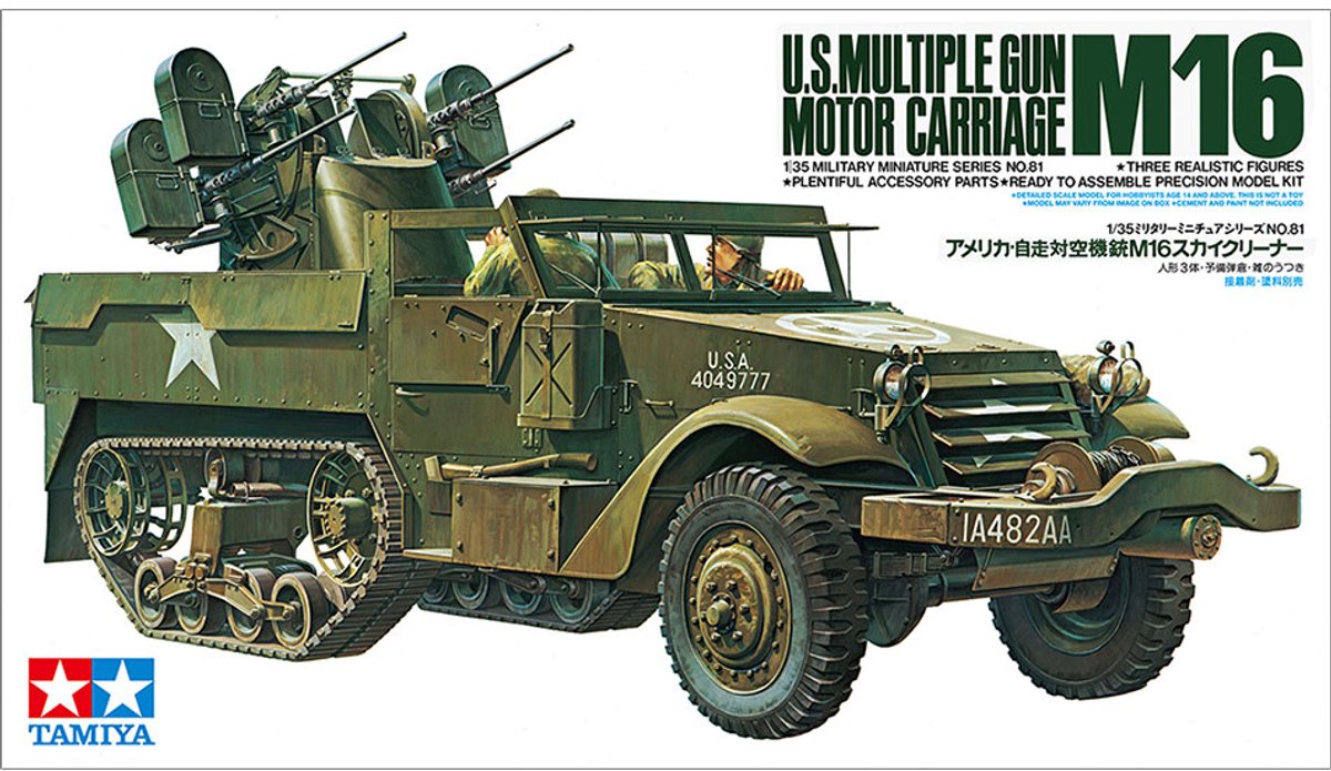 Tamiya 35081 U.S. M16 Half-Track – 1:35 Militair Modelbouwpakket