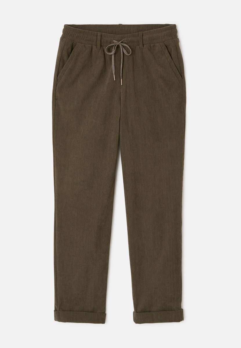 Damart - Broek van milleraies fluwel die eenvoudig aan te trekken is - Dames - Groen - 48