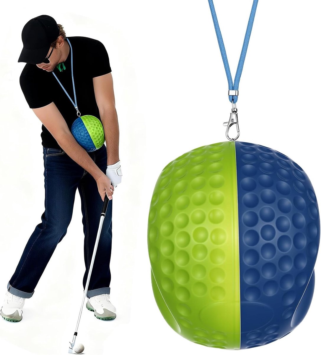 Training bal voor golf, swing trainer voor nauwkeurigheid en stabiliteit, tweekleurige oefenbal voor armpositie verbetering