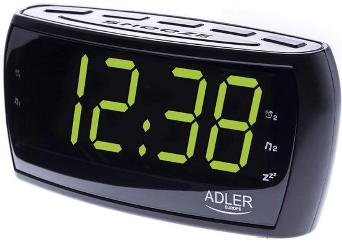 Wekkerradio - Radio wekker - Wakker worden - Groot LED display - 160x52 mm - Zwart