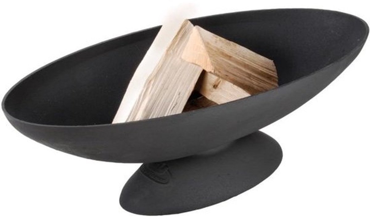 Ovale Buiten Vuurkorf Wit met Stabiele Basis voor Tuin en Terras