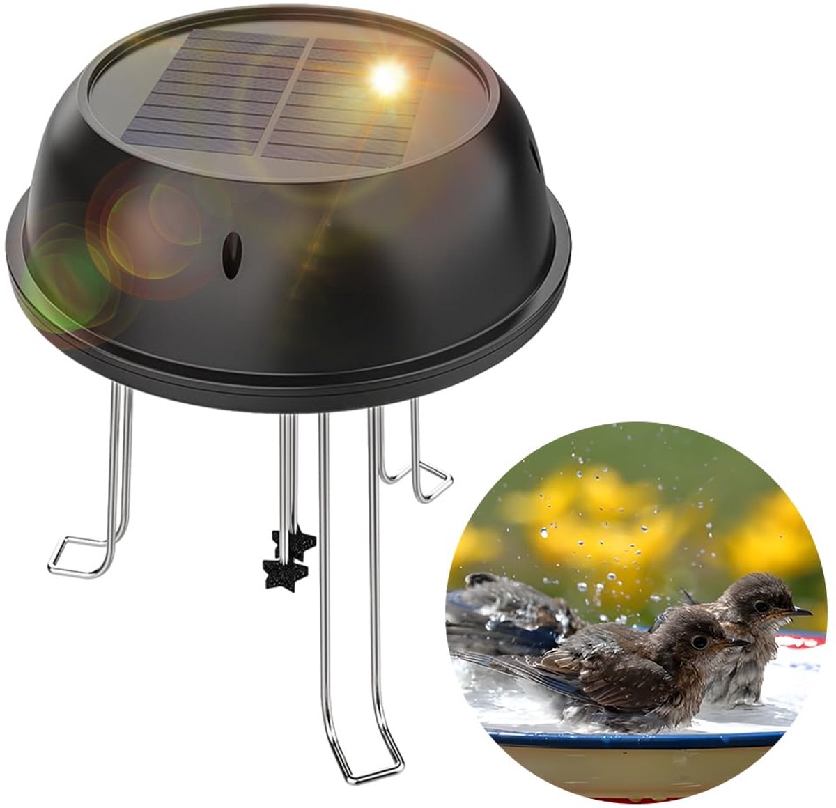 Zonne -Water Wiggler, Water Wiggler Bird Bath met Solar 5V 0,5W Zonne -aangedreven Wateragitator Bubbler Bird Bath - ShopVlot