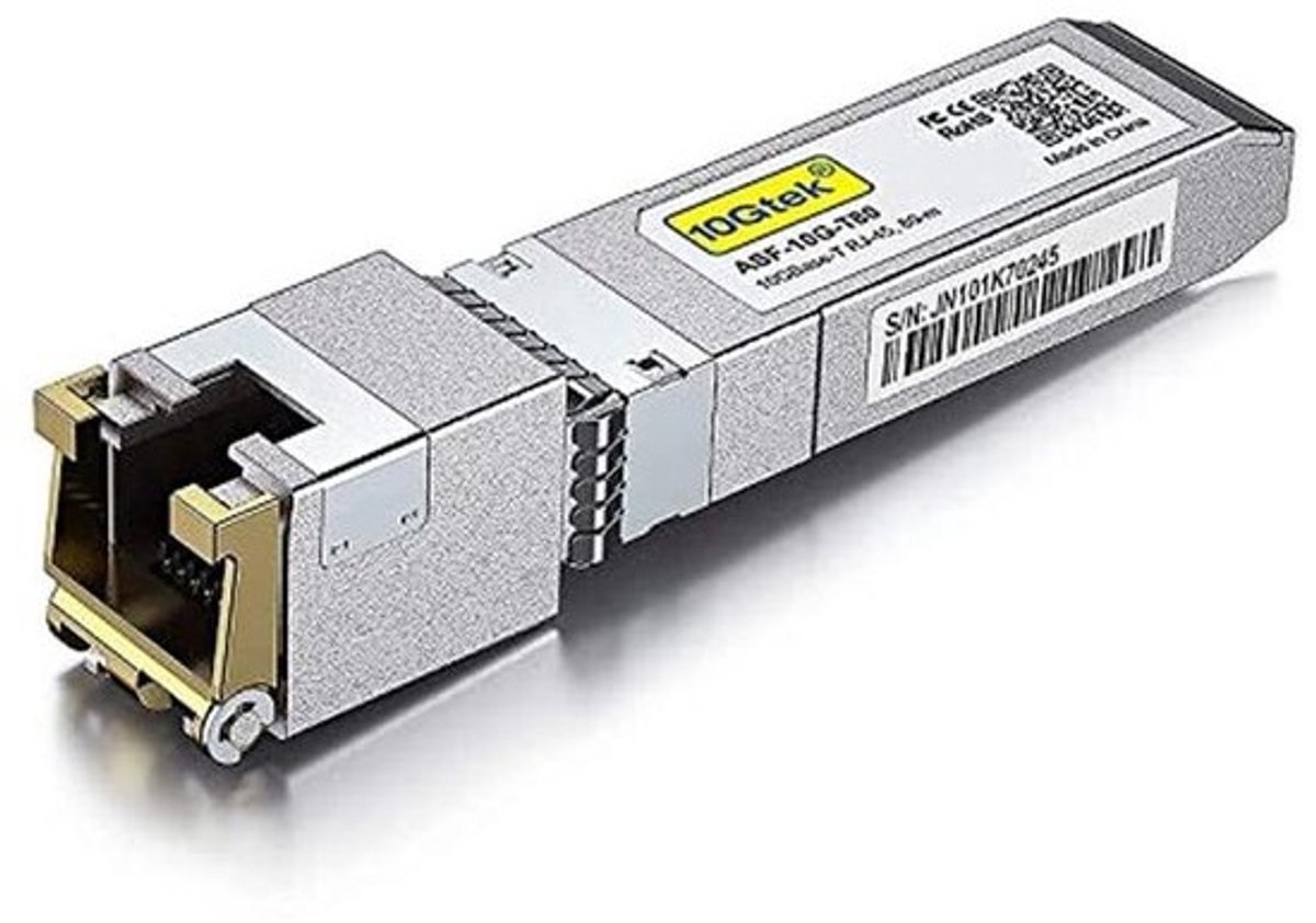 10GBase-T SFP+ Transceiver voor RJ-45 Kobalt - 80 Meter, Copper CAT.6a