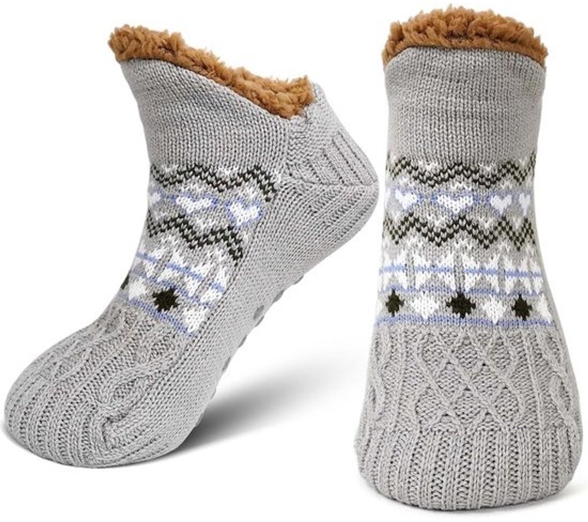 Warme Heren Pantoffelsokken met Antislipzolen voor Binnen