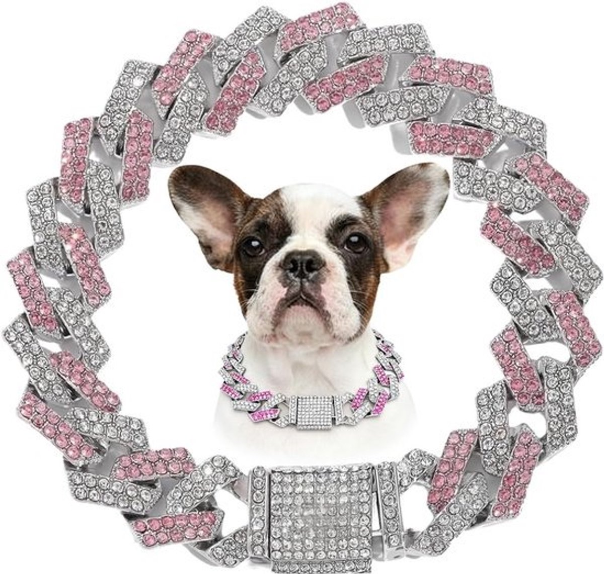 Luxe Hondenhalsband Roségoud Sierlijk Met Kristallen Ketting voor Kleine Middelgrote en Grote Honden en Katten