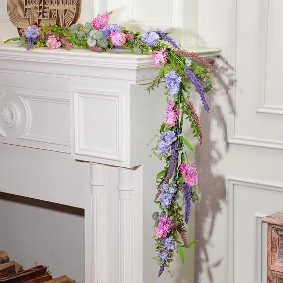 6ft Lente Bloem Slinger met Eucalyptus en Lavendel - Kunstmatige Decoratie voor Bruiloft en Binnen-Buiten