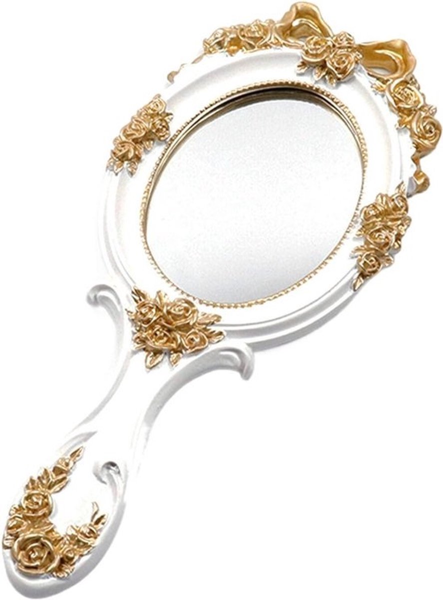 Decoratieve Handspiegel Ovaal Vintage Stijl Make-up Spiegel - Hoge Definitie