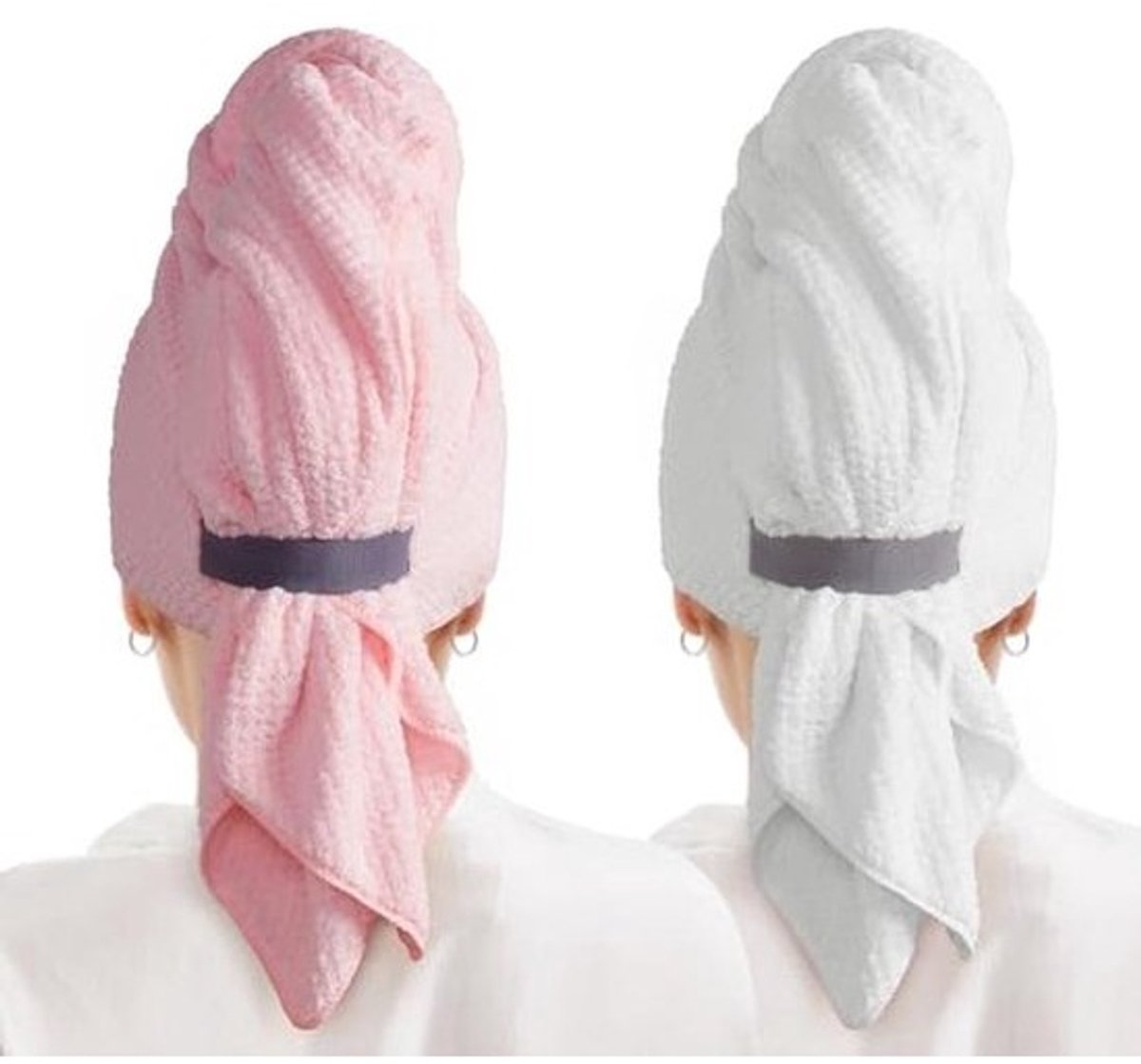 Microfiber Haarturban voor Vrouwen - Sneldrogende Haarhanddoek met Elastische Band voor Krullend Haar