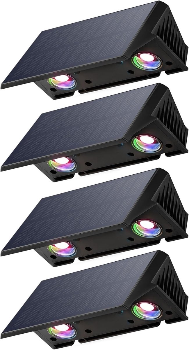 Solar Tuinhek Verlichting - Wit - 4-Pack - Sfeerverlichting met 3 Kleurtemperaturen - Voor Buiten