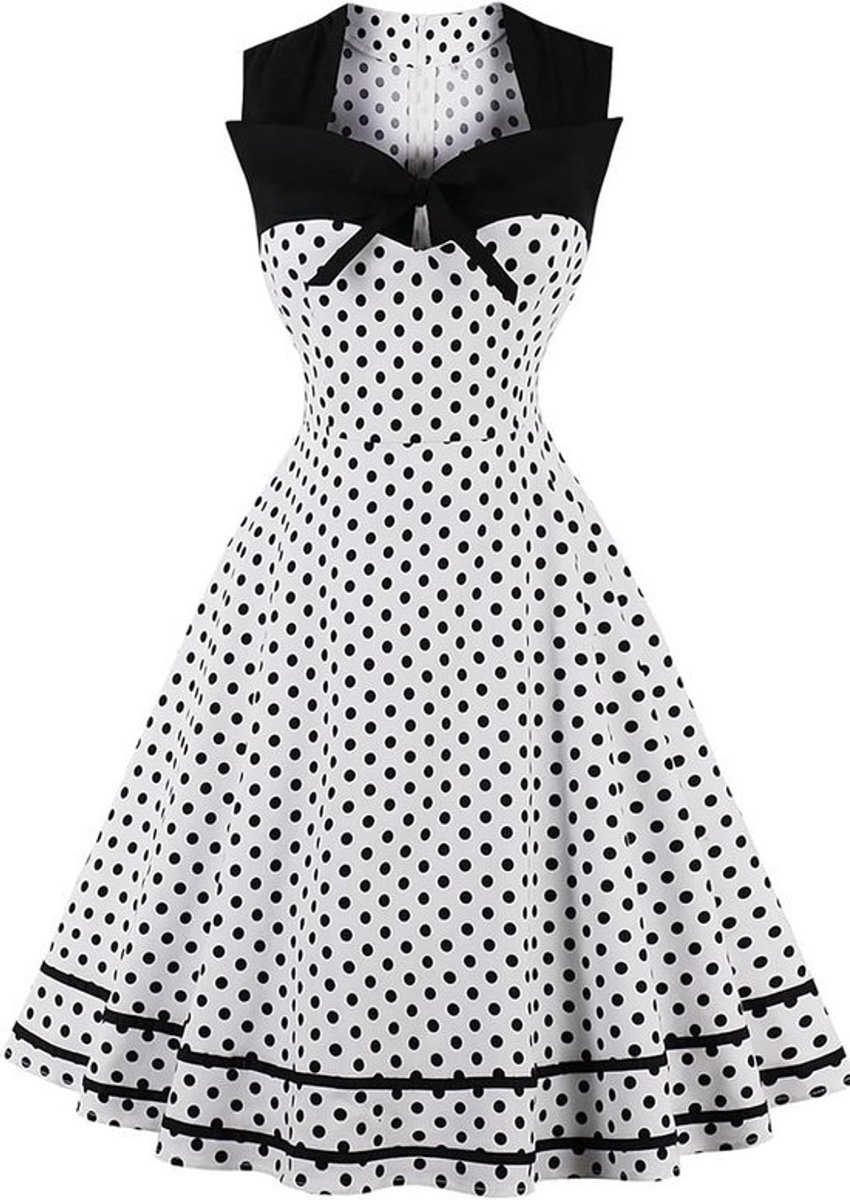 Dames Jurk 50's Stijl A-lijn Katoen Knielengte Feestelijk Elegante Vintage Zomerjurk voor Cocktail en Bruiloft
