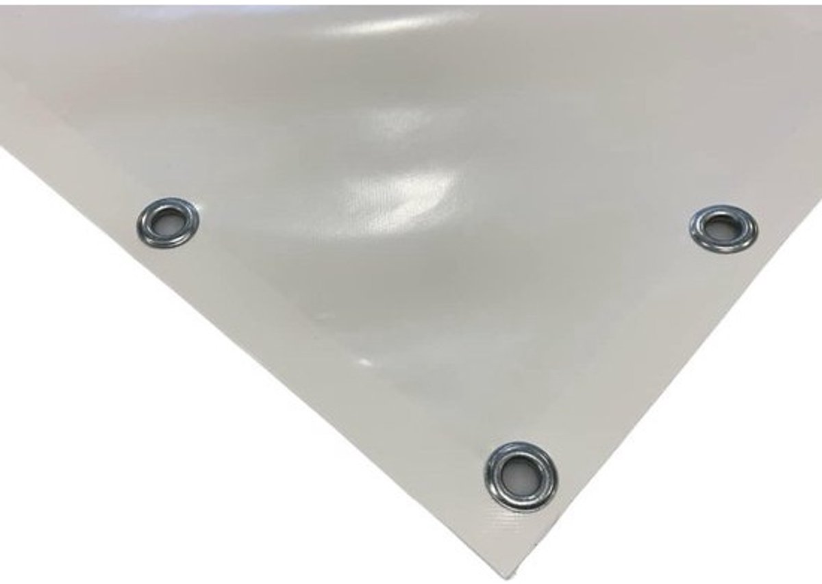 Stevig PVC Zeil 3x6 Meter Wit - 650 g/m² met Verstevigde Rand en Aluminium Oogjes