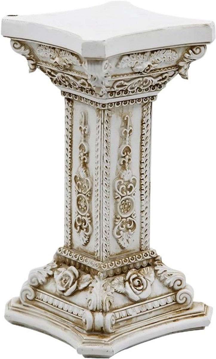 Romeinse zuil sokkel - Griekse pilaar decor - Binnenhuis decoratie - Gedetailleerd bloemen snijwerk