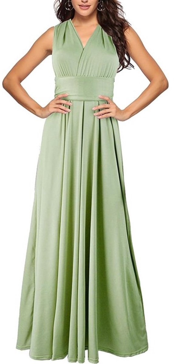 Elegante damesjurk met hoge taille - mouwloos met open rug en veterdesign, bruilofts- of feestjurk