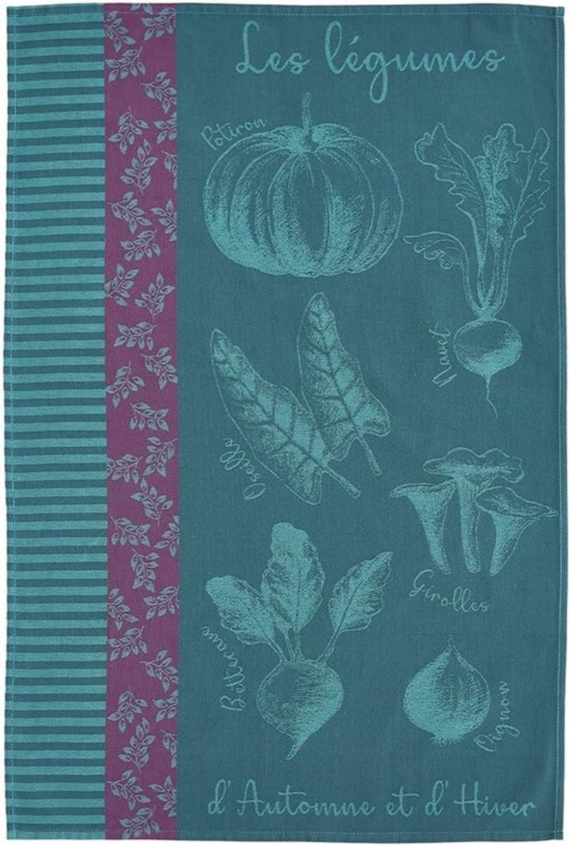 Katoenen Jacquard Theedoek met Herfst Motief - 50 x 75 cm - Oeko-Tex Gecertificeerd