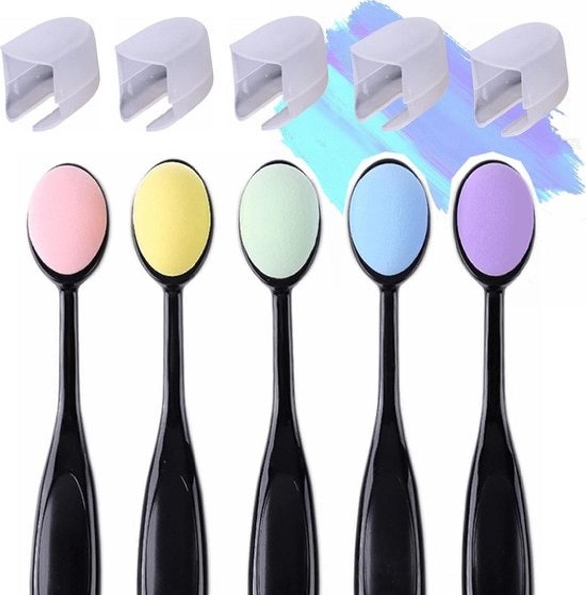 Set van 5 Inkt Blending Borstels met Beschermkappen voor Scrapbooking en Kaarten Maken