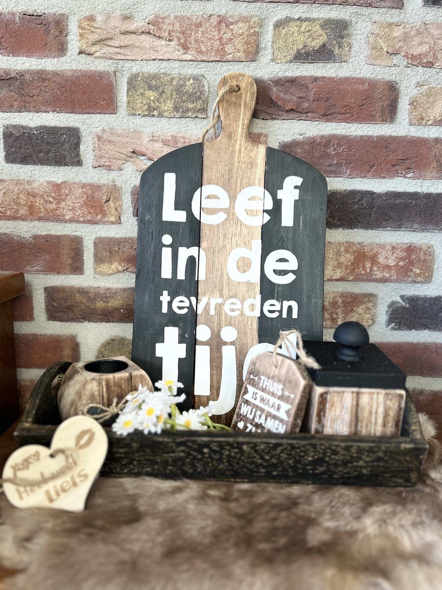 Creaties van hier – Cadeau pakket Leef - met houten hartje