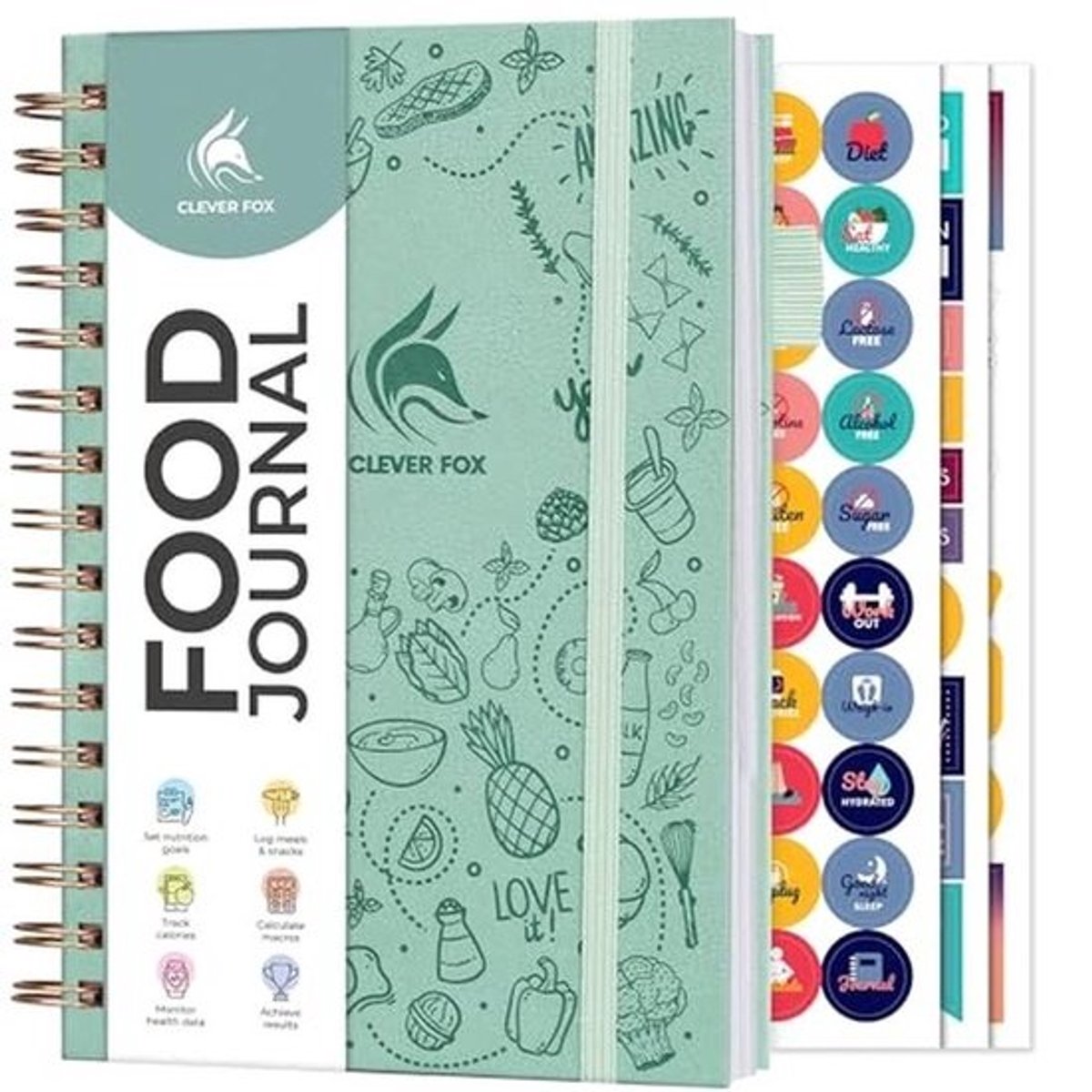 Voedingsdagboek - Dagelijks Voedingslogboek, Maaltijdplanning om Calorieën en Voedingsstoffen te Volgen, Gewichtsverlies Tracker Notitieboek