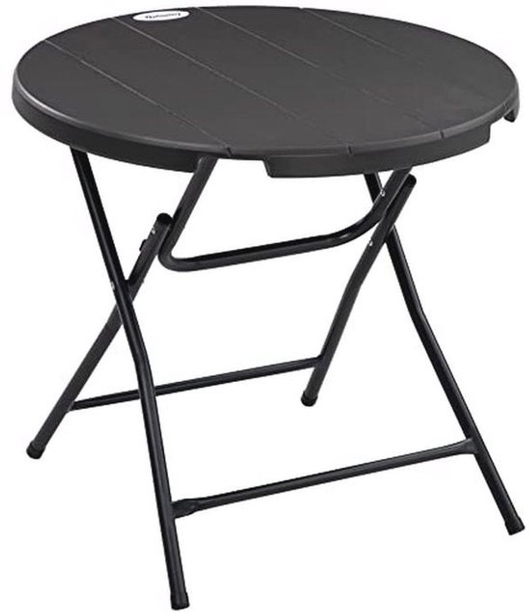 Ronde tuintafel voor 4 personen - Eettafel voor buiten met opvouwbaar design en weerbestendig tafelblad - Donkergrijs