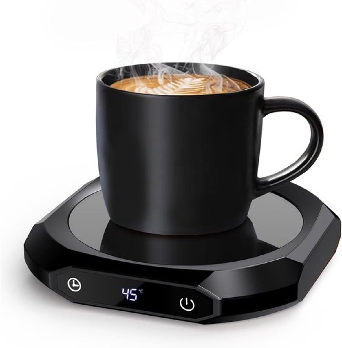Drank Warmer - Verwarmende Onderzetter - Dranken Warm Houden - Waterdicht Oppervlak - 10.3 cm Diameter - Houtnerf