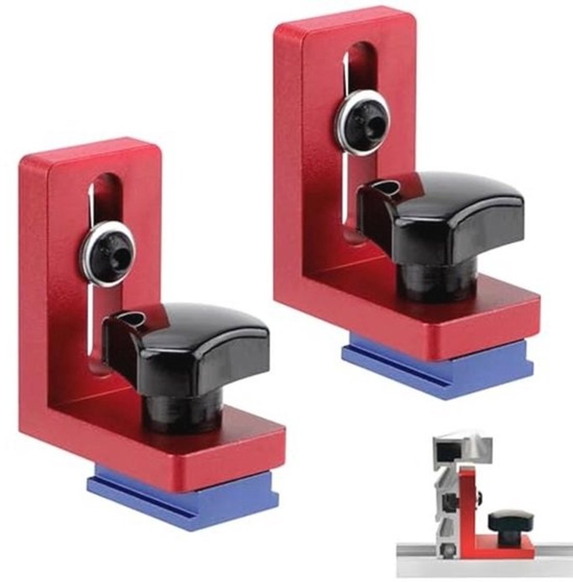 Mitre Track Stop Blokken voor Houtbewerking - 30 Type T-sleuf Stoppers set van 2