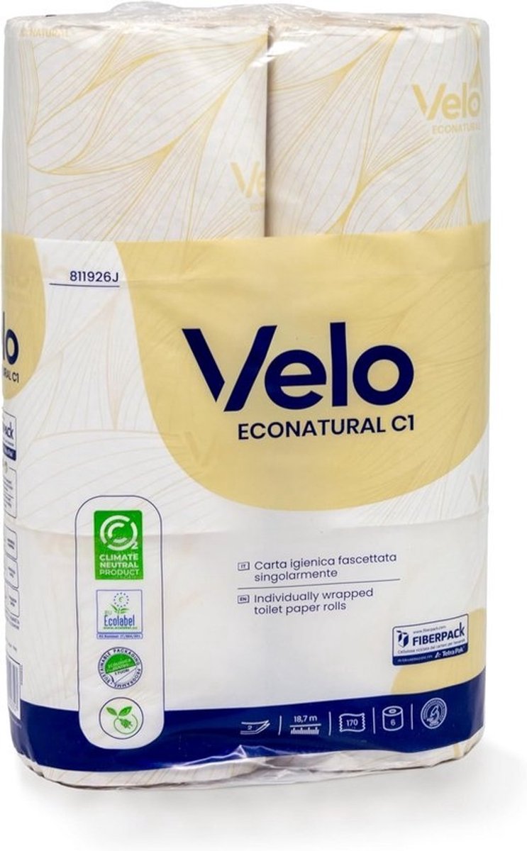 Toiletpapier Rolls - Milieuvriendelijk papier - Dagelijks gebruik - Gemaakt van gerecyclede vezels - 6 Rolls - Bruin