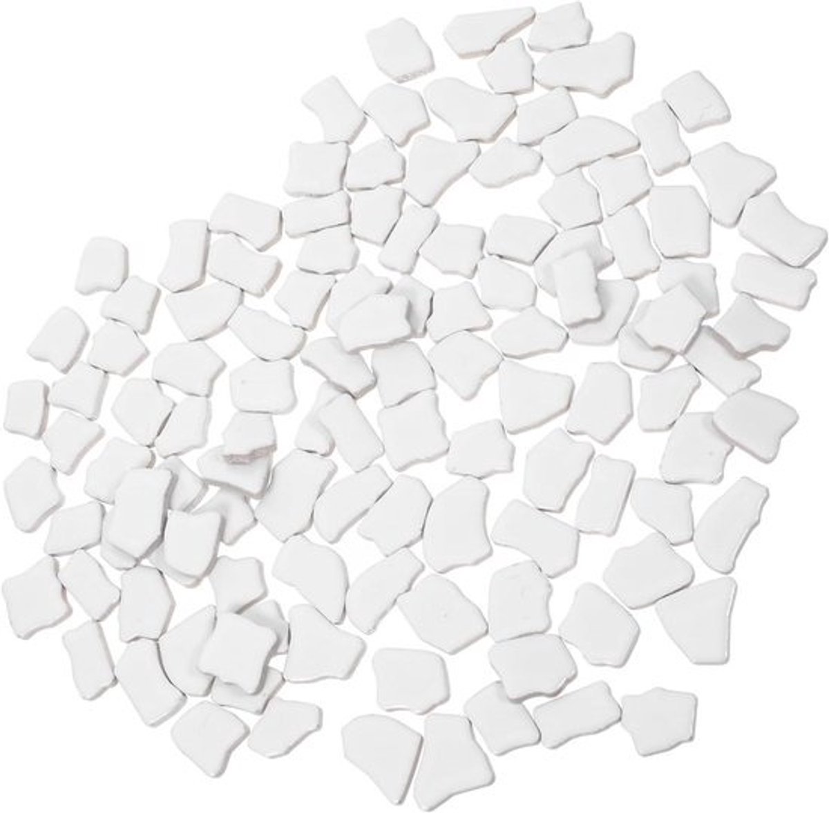 Keramische Mozaïektegels - Mozaïeksteentjes Ambacht - DIY Knutselen - Onregelmatige Vormen - 1000 Gram - Wit