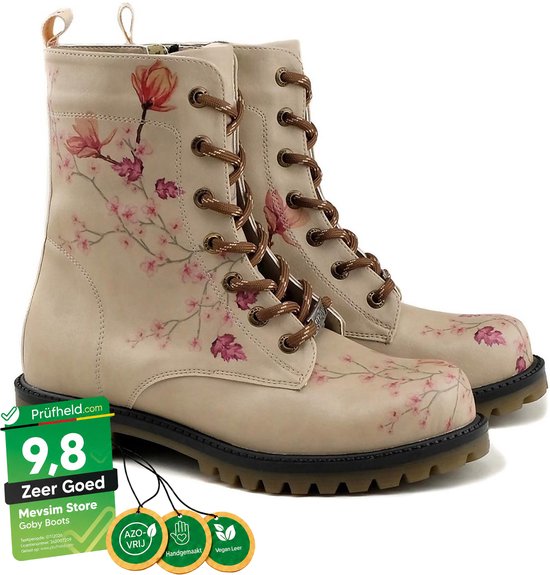 Goby Magnolia Blossom Dames Laarzen – Handmade – Vegan Leer – Maat 36