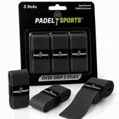 Padel Sports® Padel grip Zwart - Zomer grip - Padelgrips - Helpt tegen zweethanden! - Grip - Overgrip - Griptape - Padel - Racket grip - Padel grip - Dry - tape - Overgrip padel - Padel grips - 3 stuks