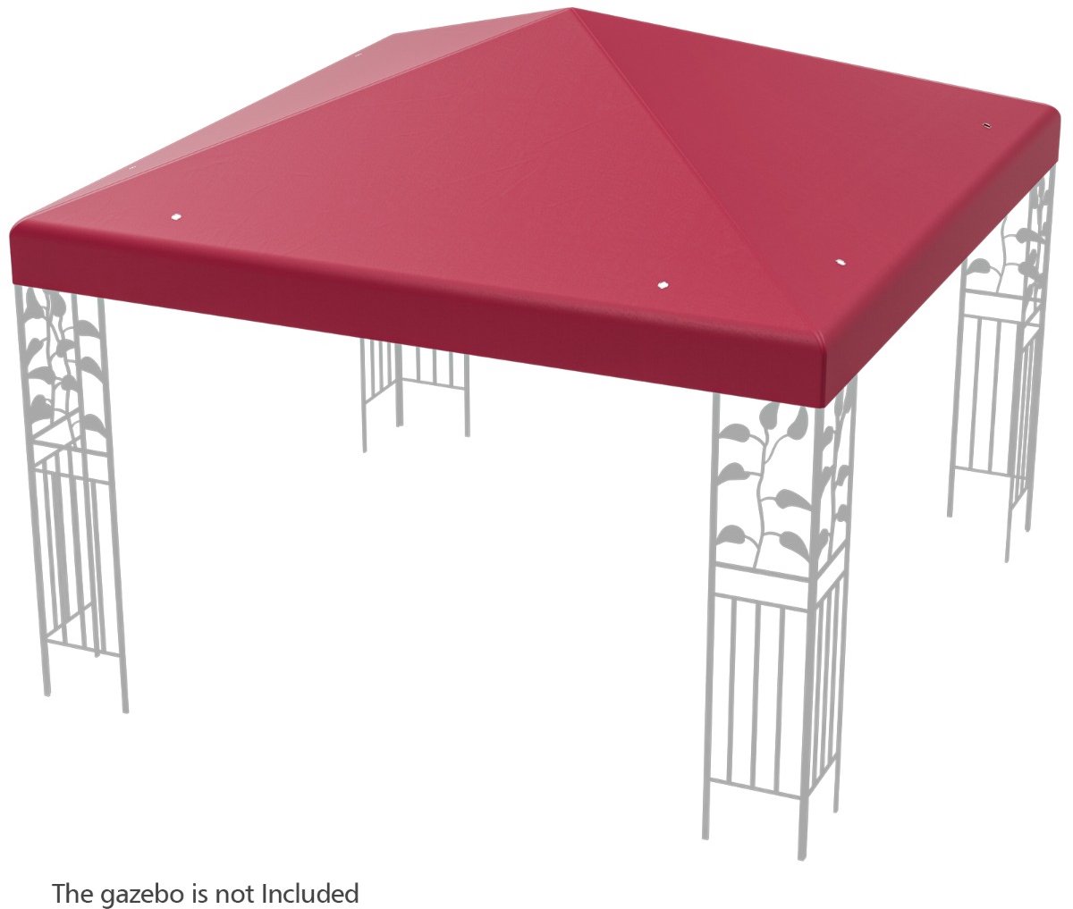SureDeal® - Partytent - Vervangend Dak - Paviljoen Paviljoendak Vervangende - Klittenbandsluitingen Bordeaux - 300x300 cm - Bordeaux