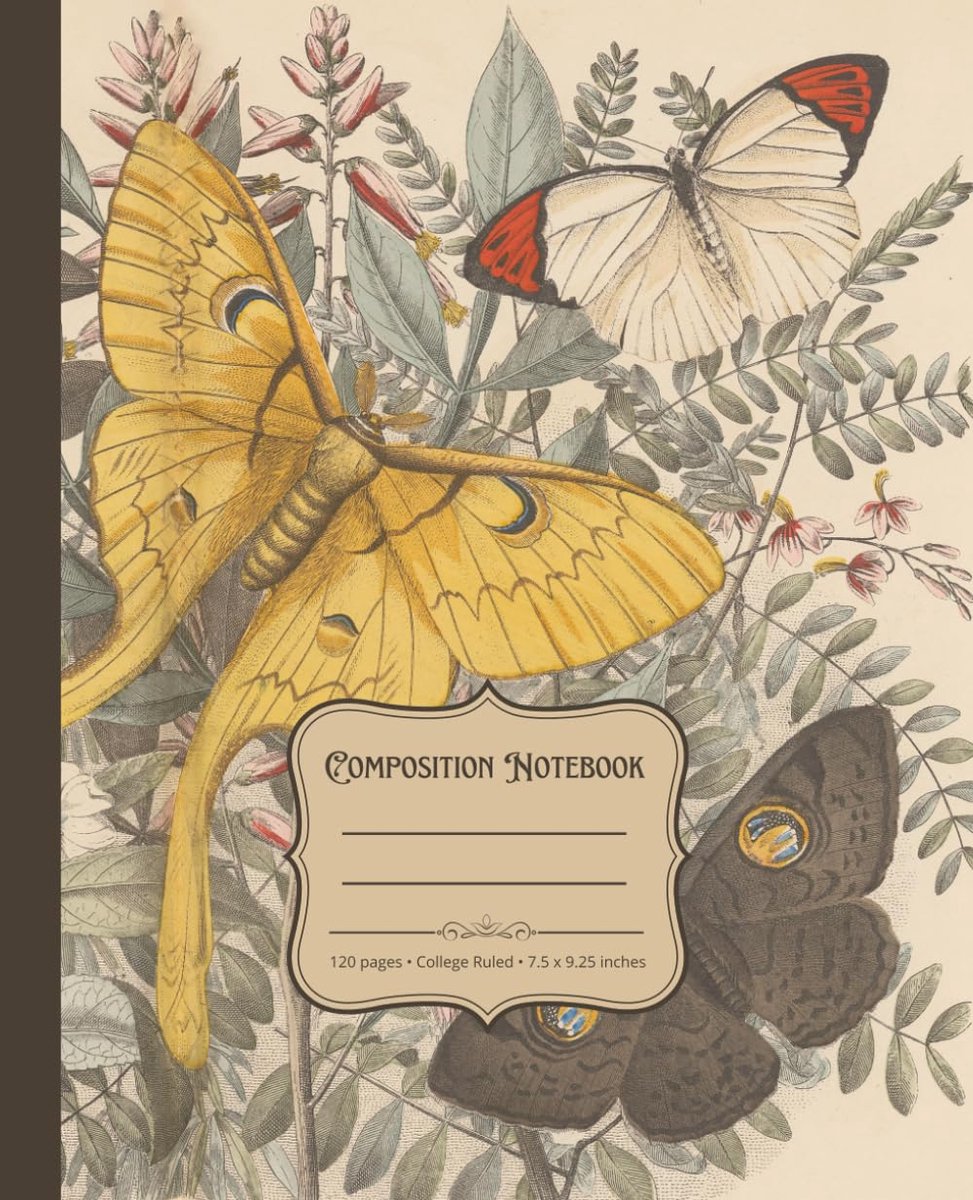 Composition Notebook: Vintage Botanical Illustration Journal with 120 College Ruled, Cream Colored Pages - ShopVlot